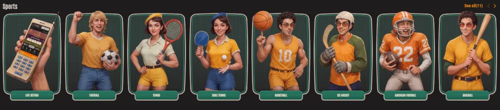 Interface de paris sportifs Neon54 avec diverses catégories de paris athlétiques.